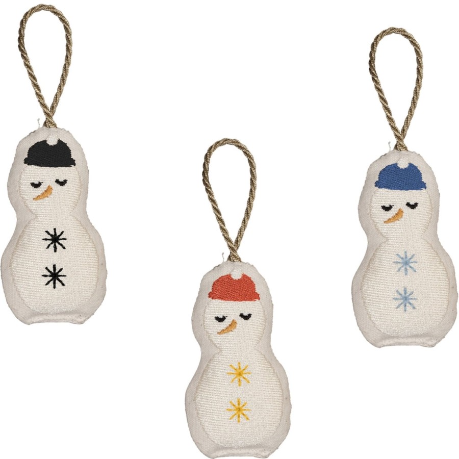 Christmas Fabelab | Ornaments Embroidered - Snowman 3 Pack Multi Colours