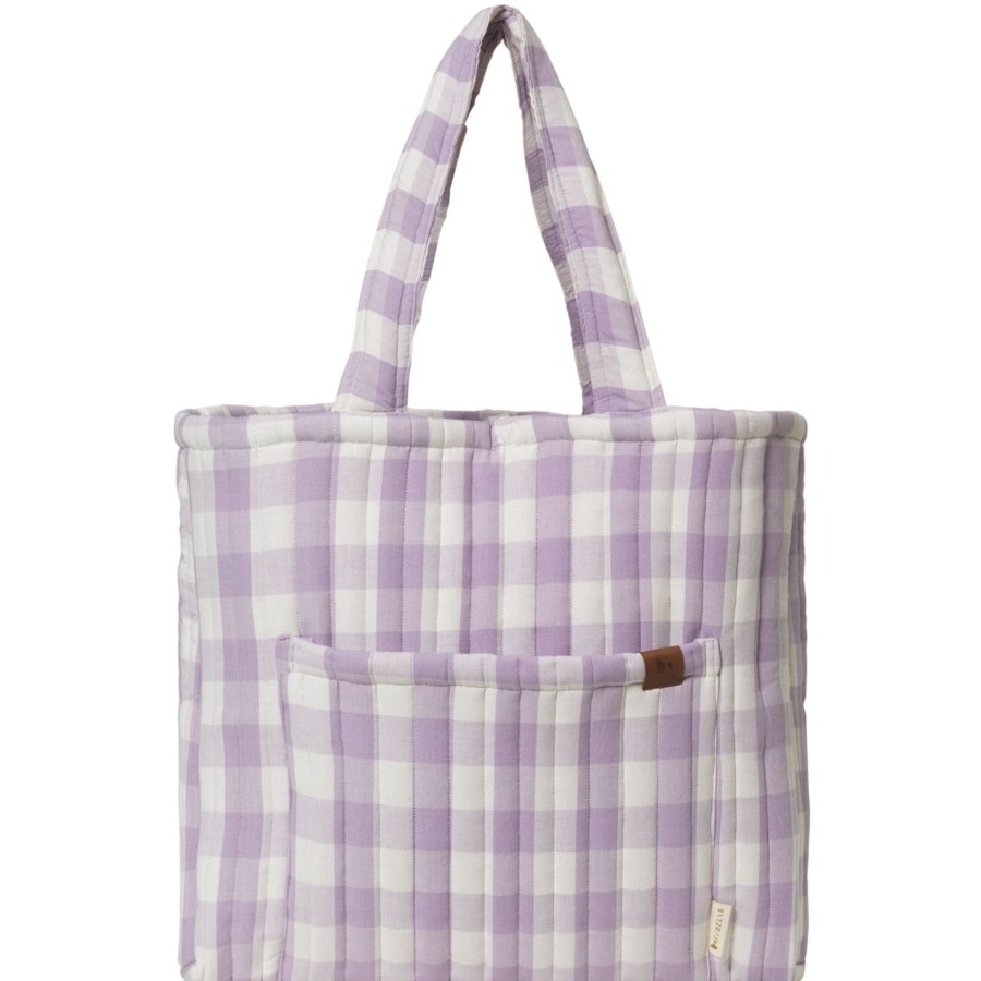 Bags & Backpacks Fabelab | Quilted Tote Bag Checks Lilac