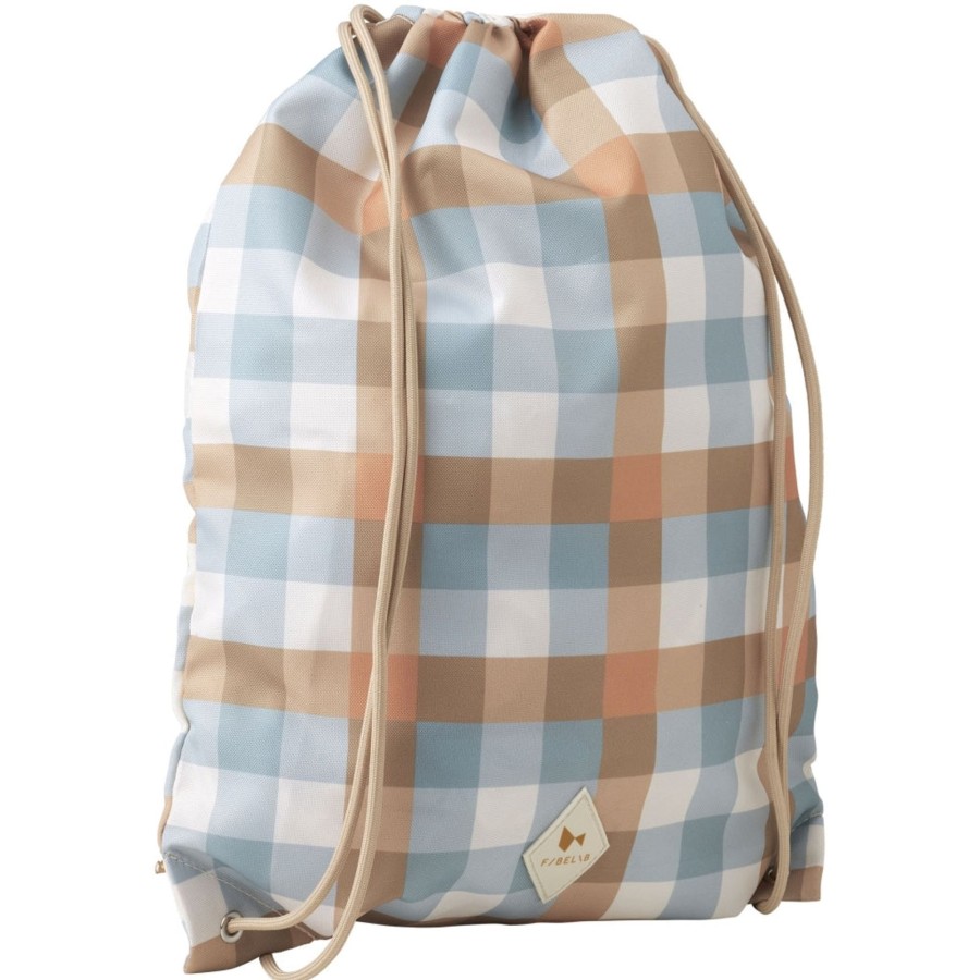 Bags & Backpacks Fabelab | String Bag - Cottage Blue - Checks Multi Print