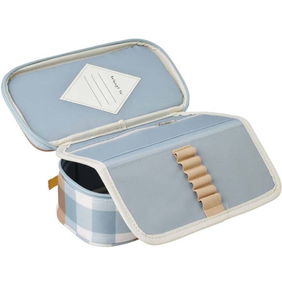 Bags & Backpacks Fabelab | Pencil Case - Cottage Blue Checks Multi Print