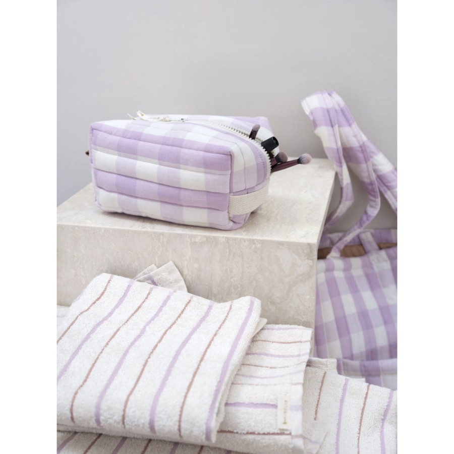 Bags & Backpacks Fabelab | Quilted Toiletry Bag Checks Lilac