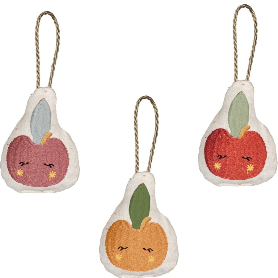 Christmas Fabelab | Ornaments Embroidered - Apple 3 Pack Multi Colours