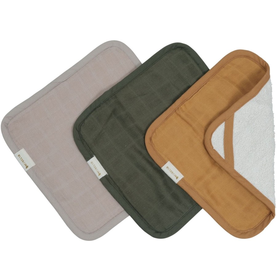 Bathtime Fabelab | Wash Cloths Garden - 3 Pack Olive