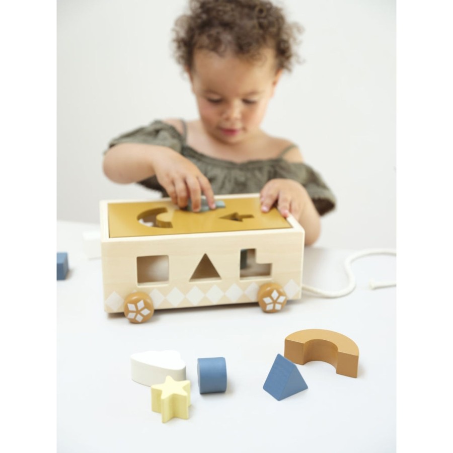 Playtime Fabelab | Shape Sorter Pull Cart - Wood Multi Colours