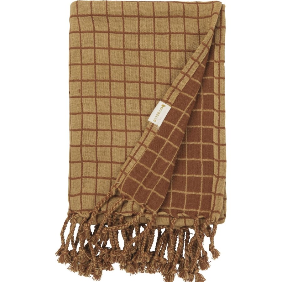 Home Fabelab | Baby Blanket - Grid Caramel