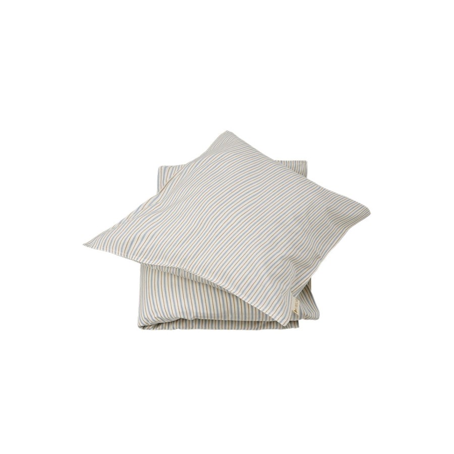 Bedtime Fabelab | Bedding Adult - Cottage Blue Stripes Cottage Blue/Natural/Caramel Stripes