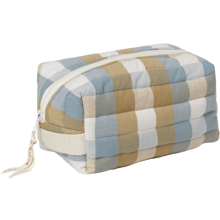 Bags & Backpacks Fabelab | Quilted Toiletry Bag Checks Cottage Blue