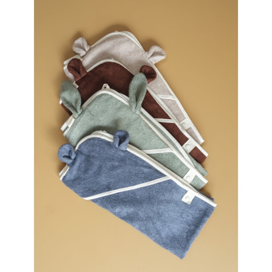 Bathtime Fabelab | Hooded Baby Towel - Bear Blue Spruce