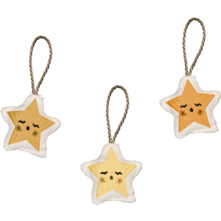 Home Fabelab | Ornaments Embroidered - Star 3 Pack Multi Colours