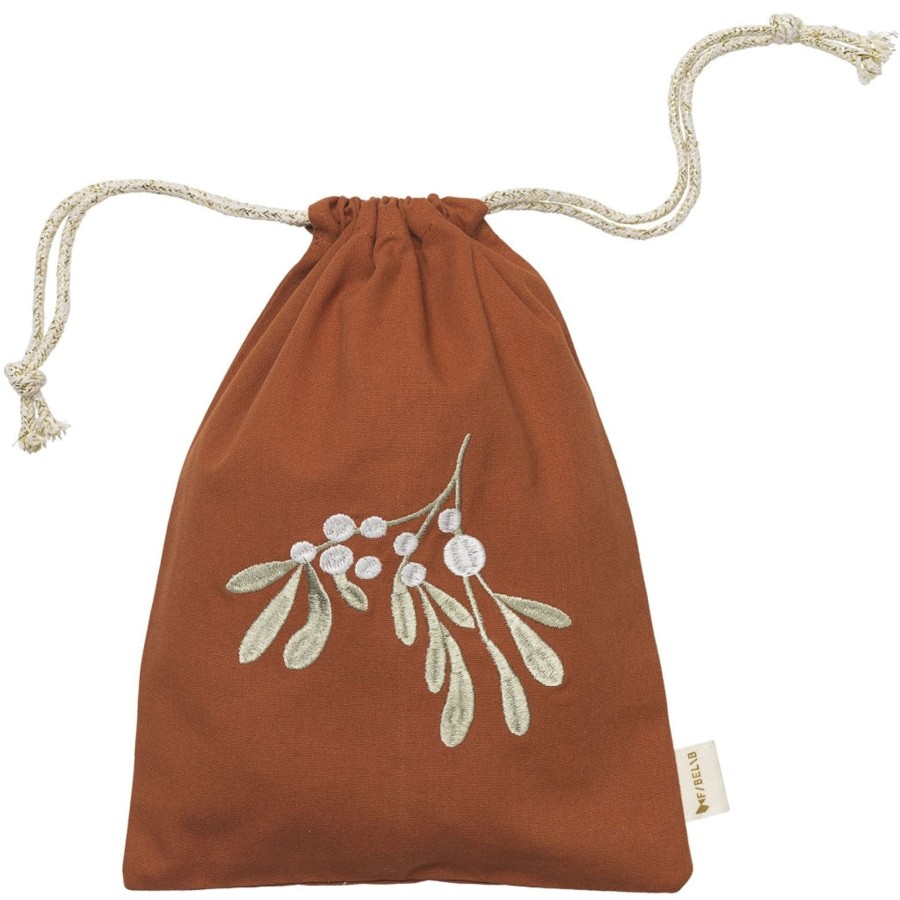 Christmas Fabelab | Gift Bag - Mistletoe Embroidery Cinnamon