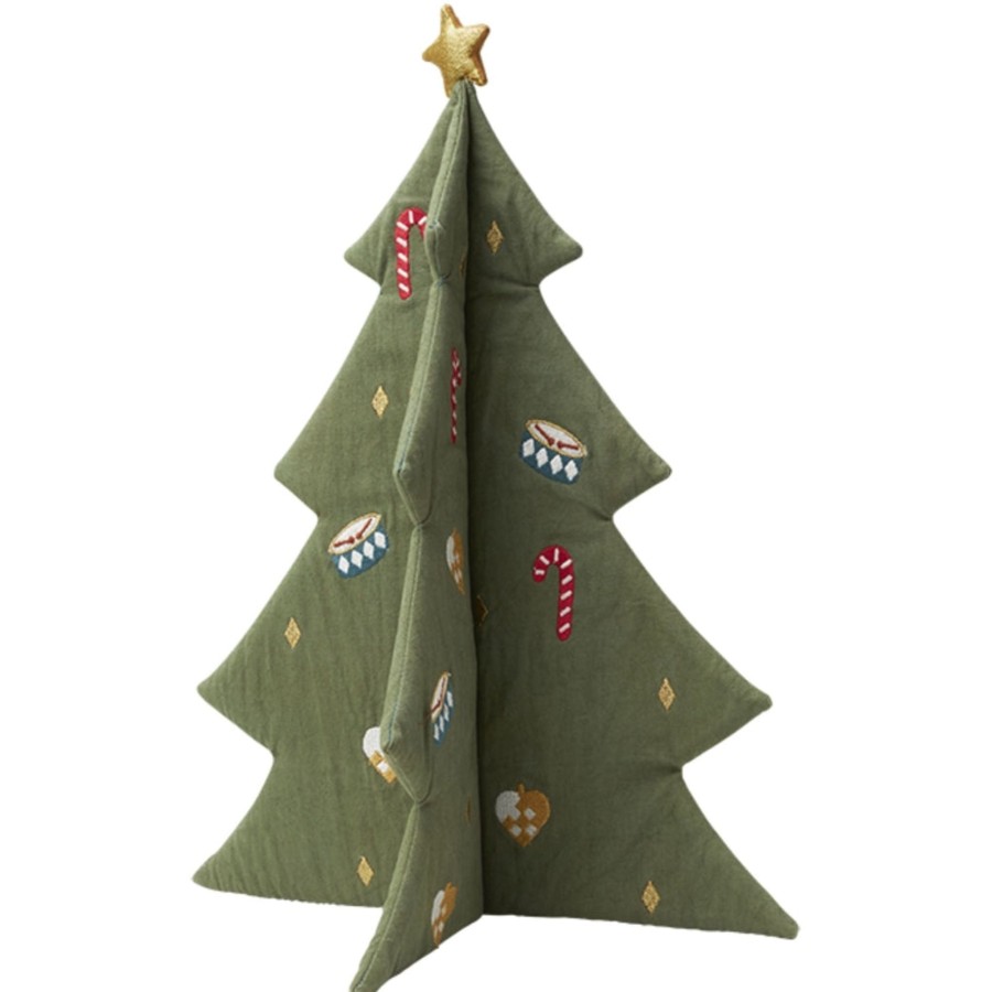 Home Fabelab | Christmas Tree Embroidered - Green Eucalyptus