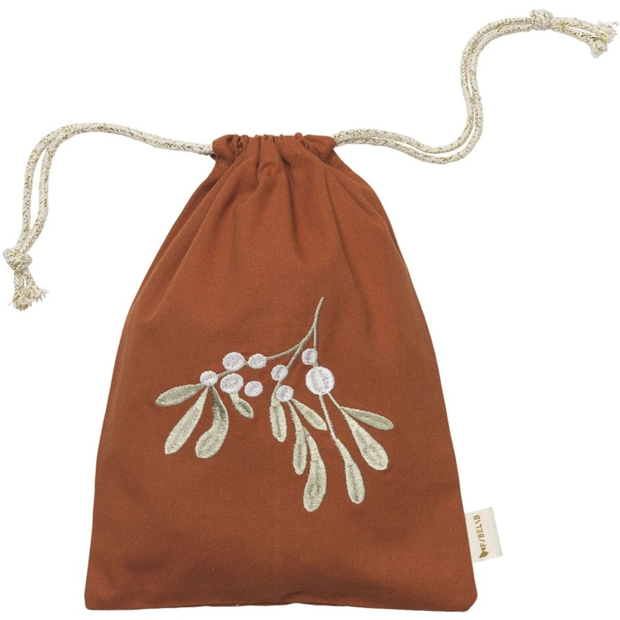 Home Fabelab | Gift Bag - Mistletoe Embroidery Cinnamon