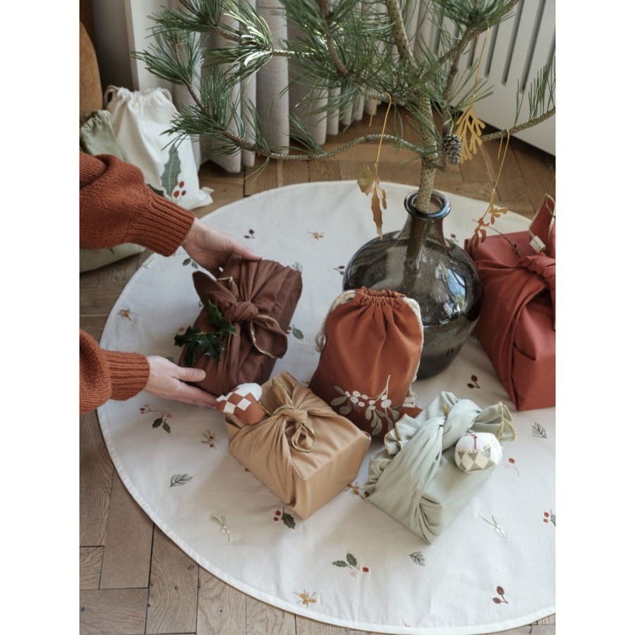 Home Fabelab | Gift Bag - Mistletoe Embroidery Cinnamon