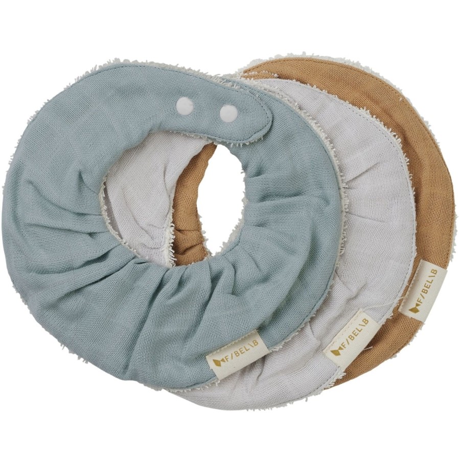 Mealtime Fabelab | Ruffle Bib - Galaxy - 3 Pack Cottage Blue