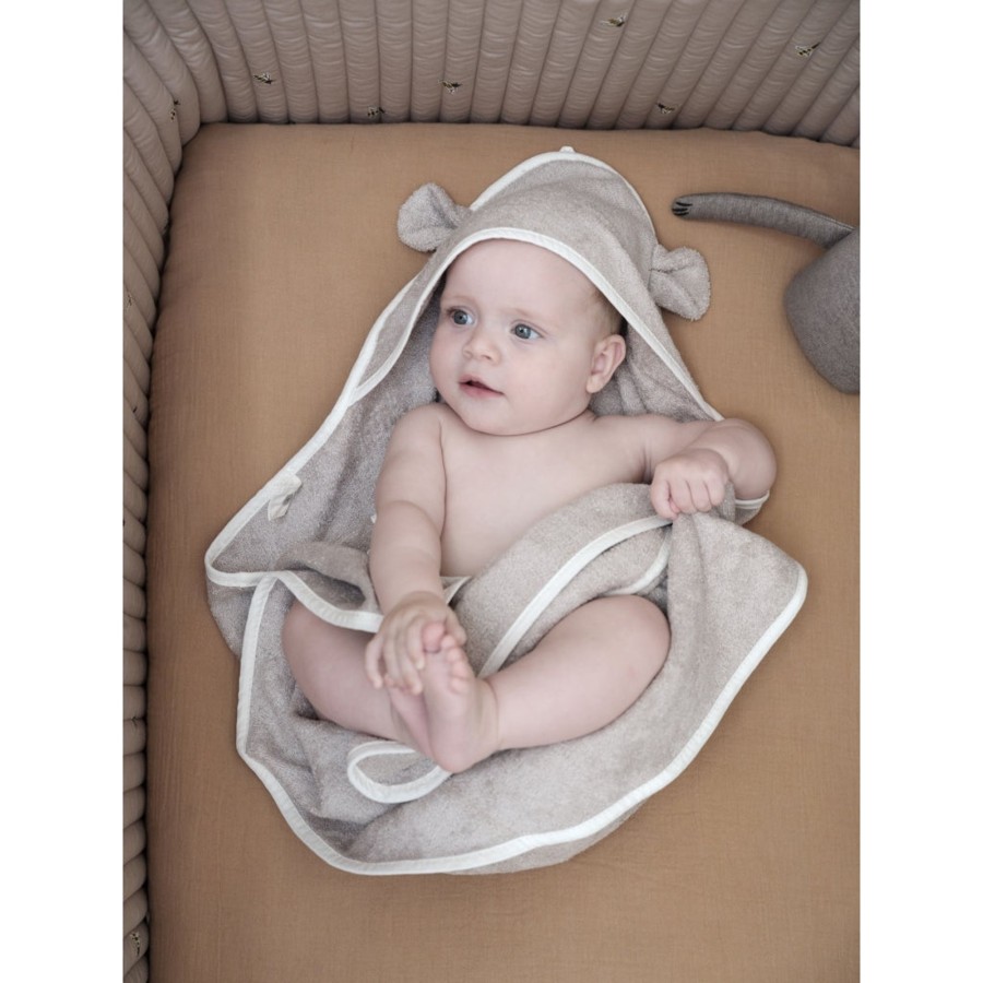 Bathtime Fabelab | Hooded Baby Towel - Bear Beige