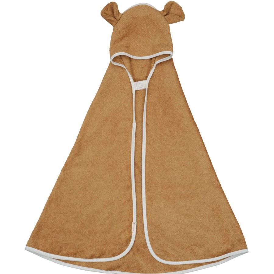 Bathtime Fabelab | Hooded Baby Towel - Bear Ochre